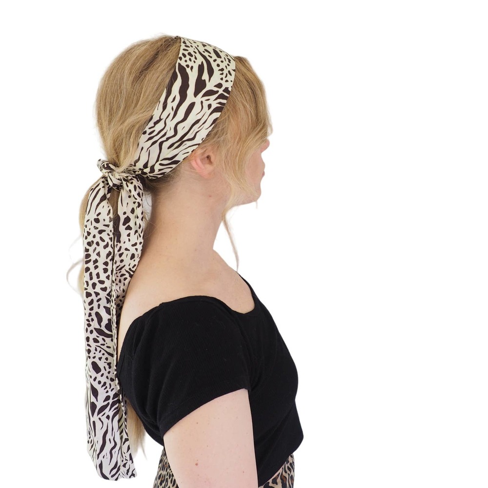 Vintage Scarf Hair Scarf Neck Scarf Handbag Scarf Accessory Animal Print‎